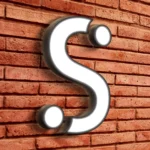 A sample image created for the framed-front-lit sign product.