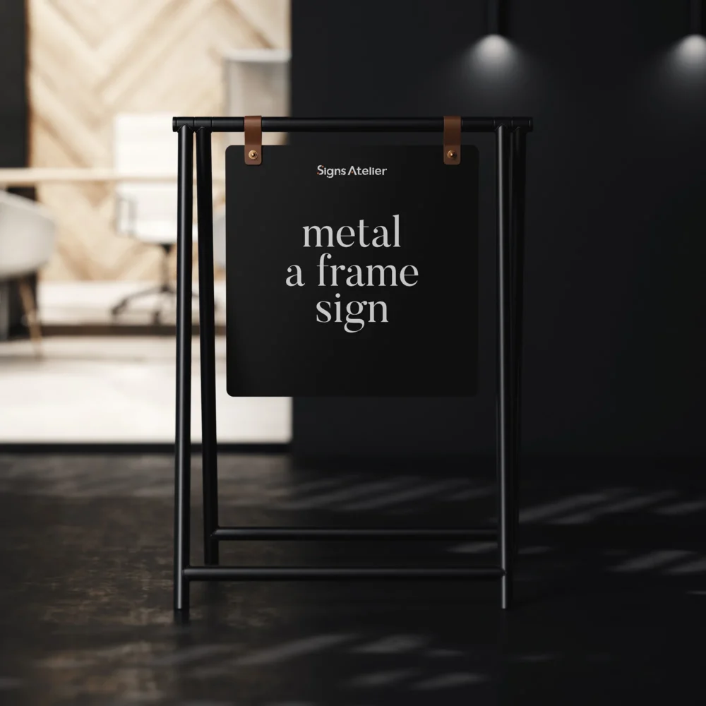 Leather Large Frame Sign A Frame Sidewalk Sign | SignsAtelier