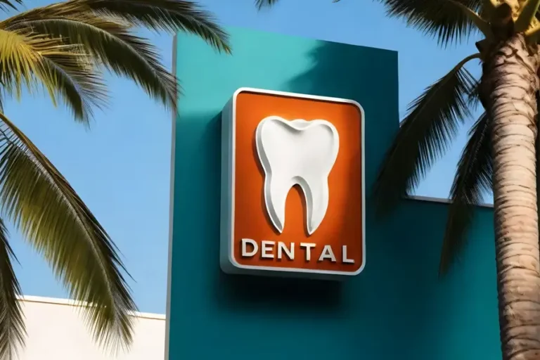 An image of a dental sign from the business sign ideas for dentist content. The sign is customized with a dental logo