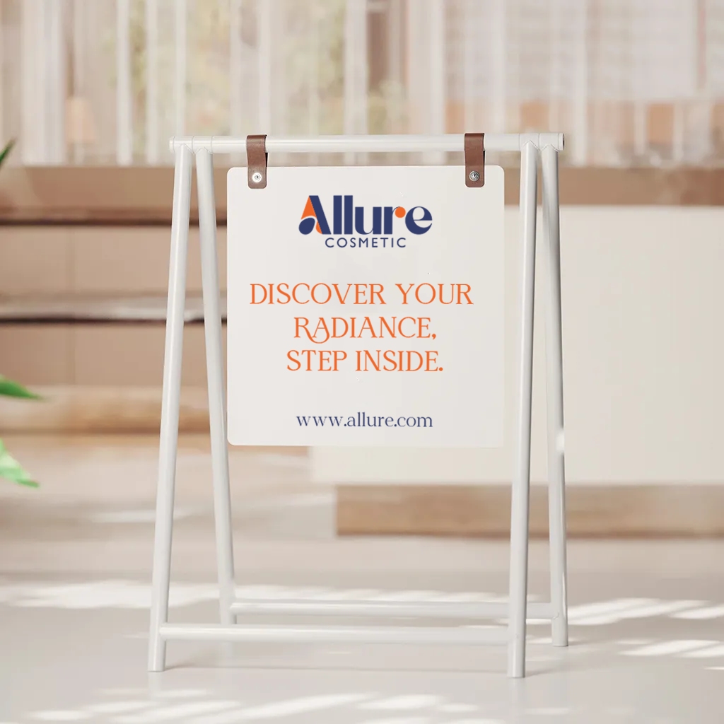 allure sign with hook on the sign