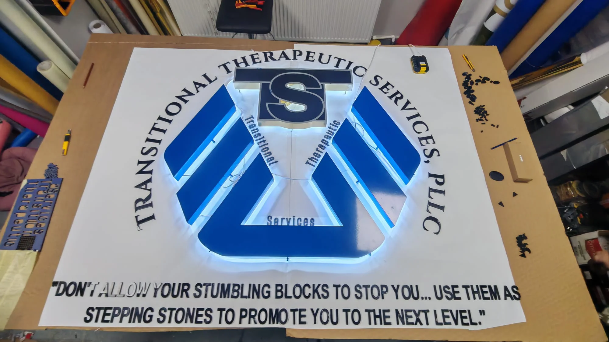 Custom Sign for TTS – Metal and Acrylic